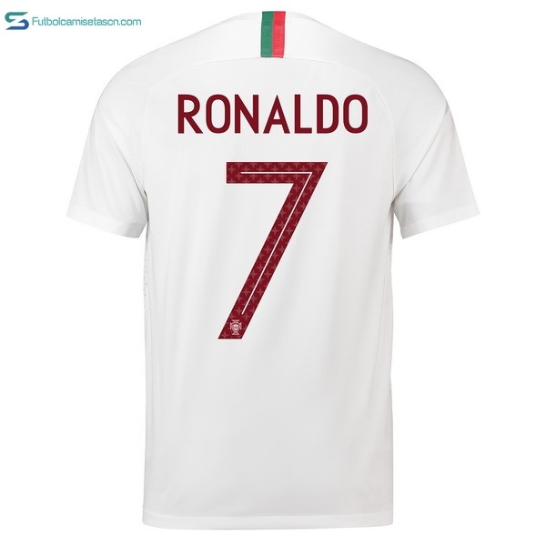Camiseta Portugal 2ª Ronaldo 2018 Blanco